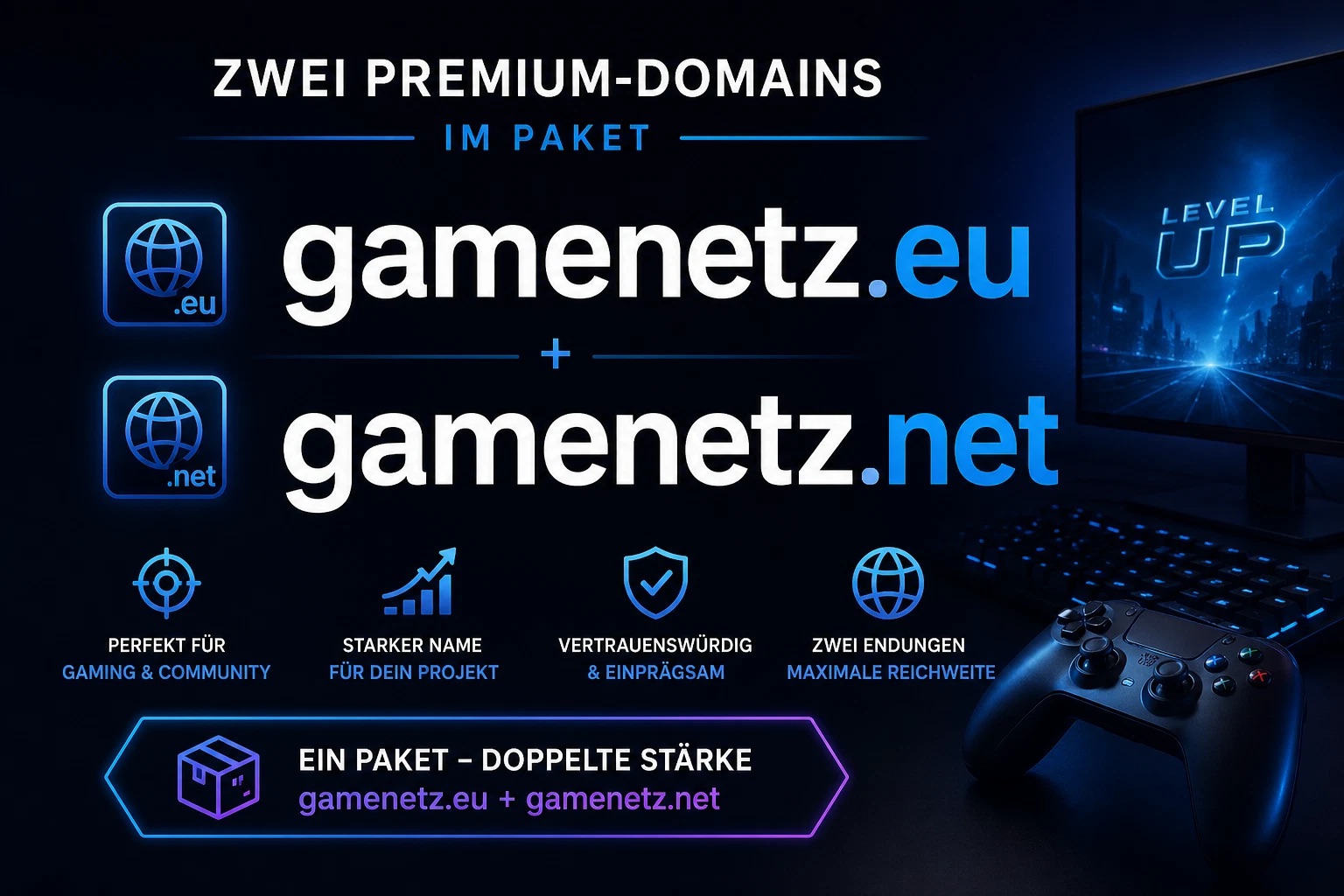 Domains "gamenetz.eu" und "gamenetz.net"