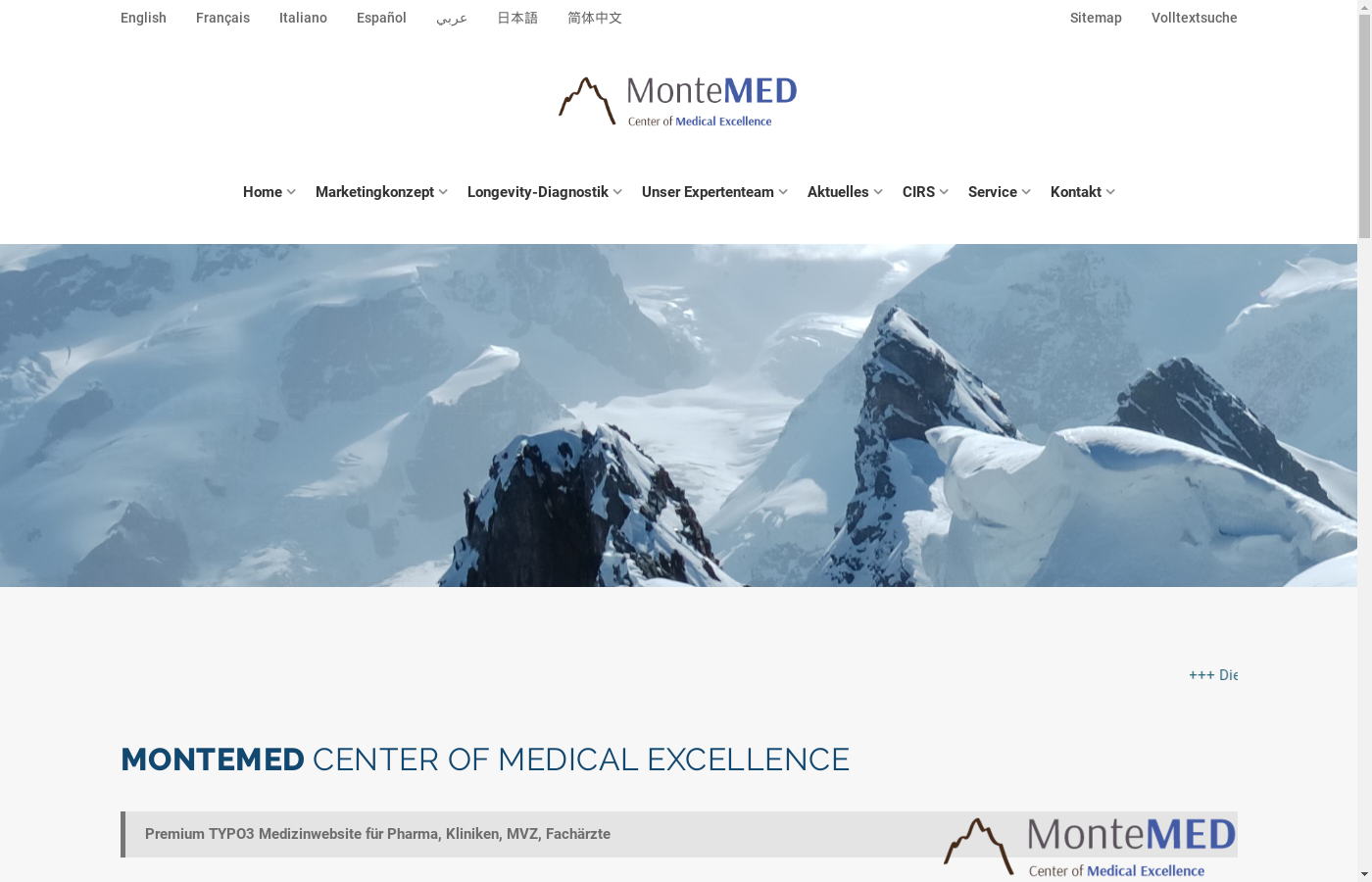 MonteMED.de innovatives Marketingkonzept mit Premium TYPO3 Medizinwebsite für Kliniken oder MVZ in Gründung