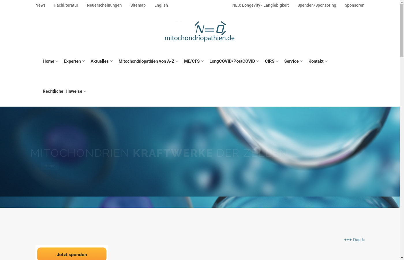 Preisgekröntes Marketingkonzept + Premium TYPO3 für eine Klinik in Gründung, Pharma, MVZ o.a. https://www.mitochondriopathien.de