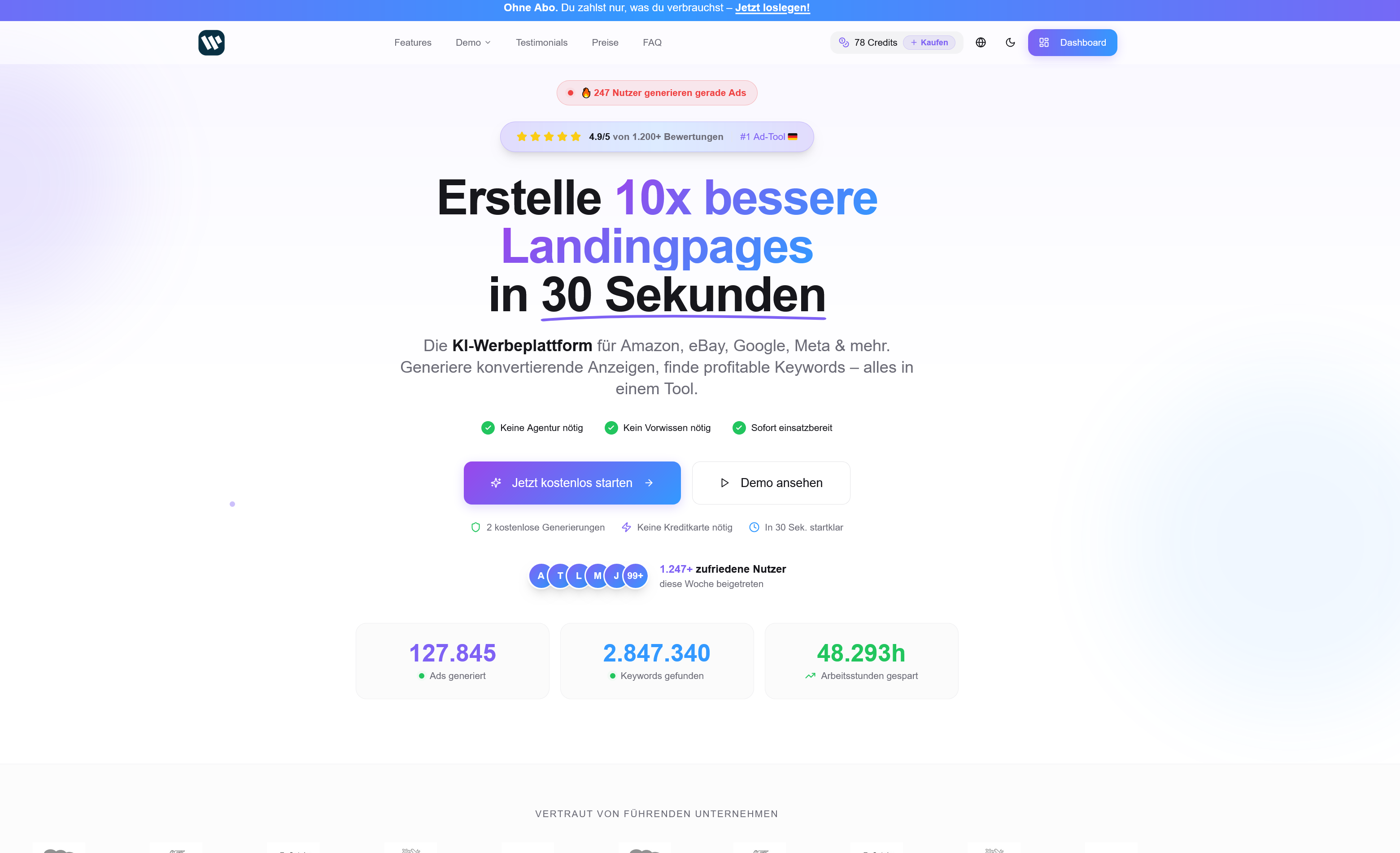 Top KI SaaS-Plattform zu verkaufen – „Walhalla.app“