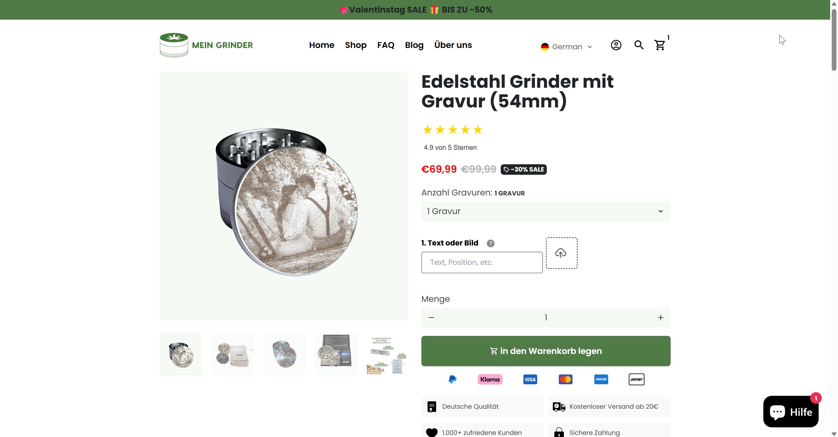 Etablierte Headshop-Marke mit Online-Shop, Branding und eigener Gravurmaschine