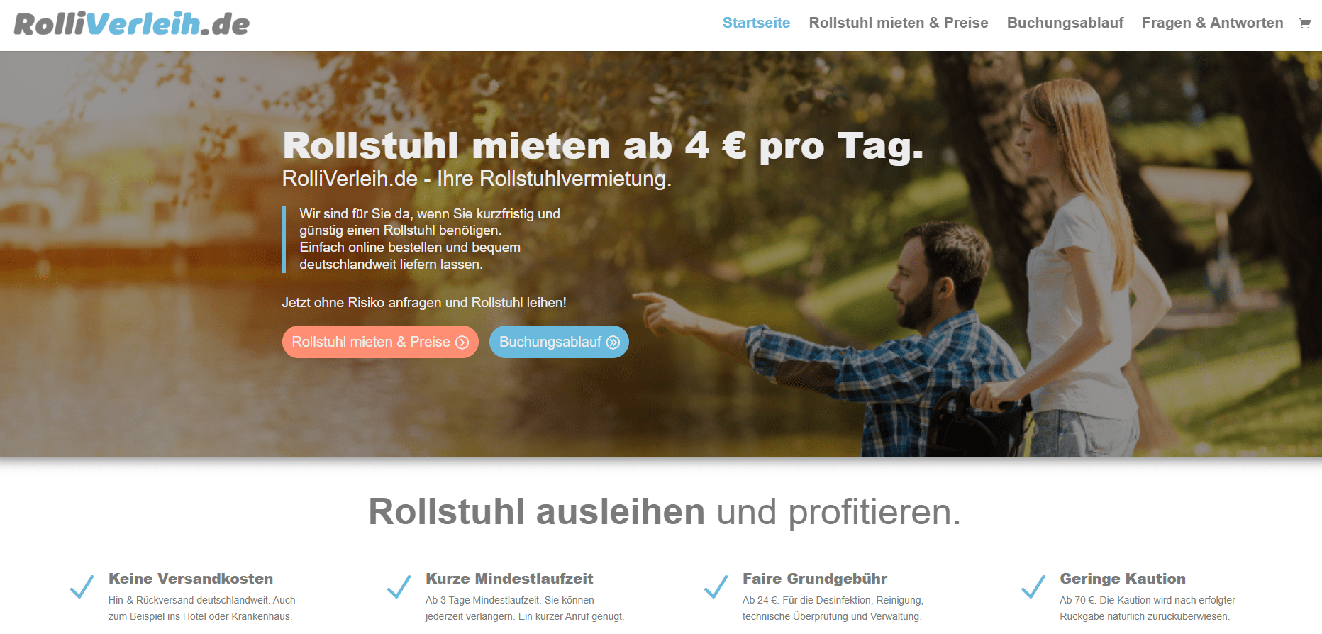 Rolliverleih.de Rollstuhlverleih 1500 Aufrufe / Monat täglich Kundenanfragen
