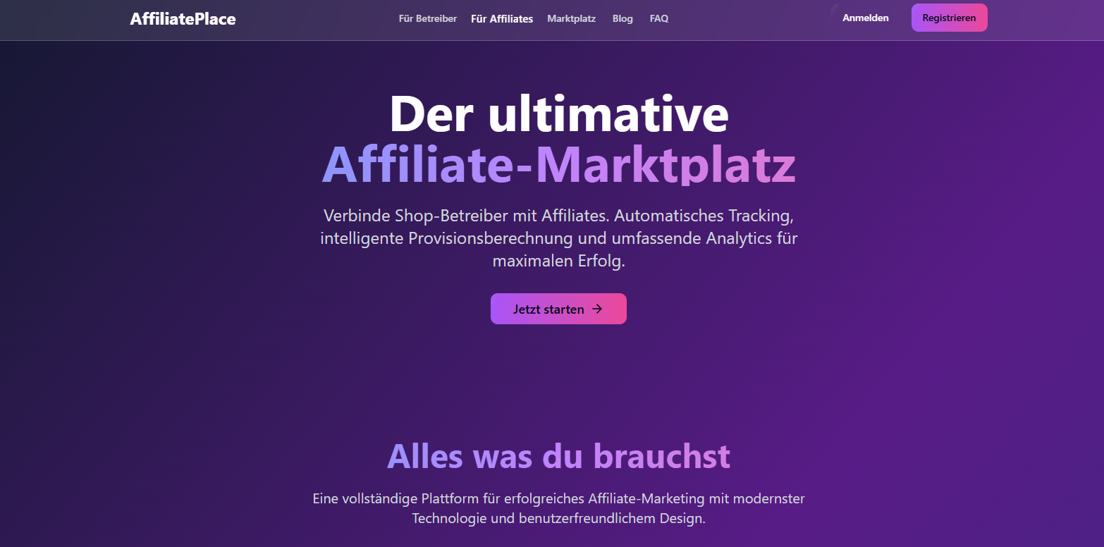 Affiliate Marktplatz