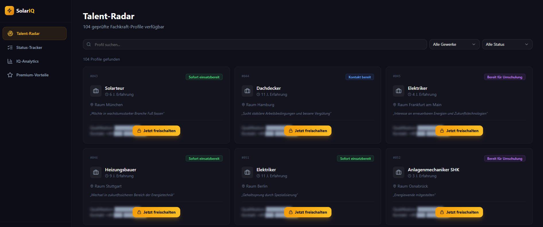 Solar-IQ.de – Ready-to-Scale-Plattform für die Solarbranche (hohes Umsatzpotenzial)