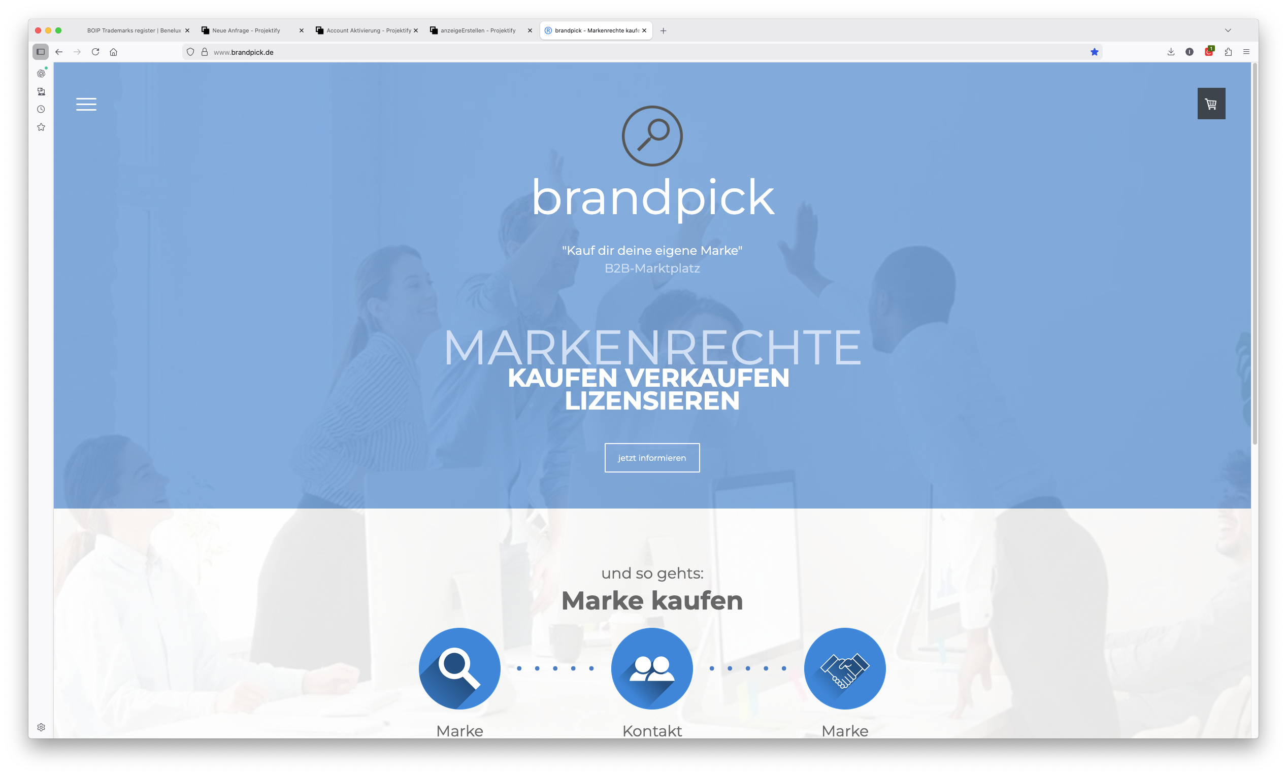 Onlineshop für Markenrechte