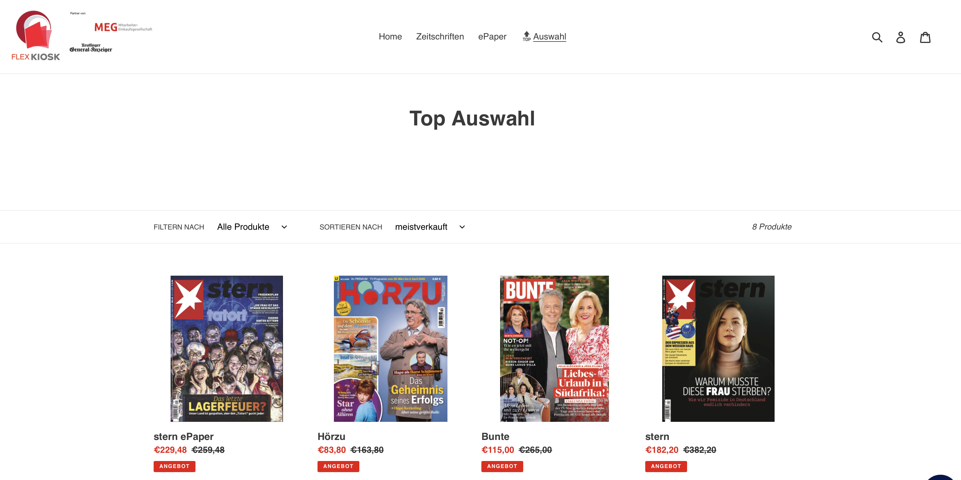 Flexkiosk-Die Welt der Zeitschriften