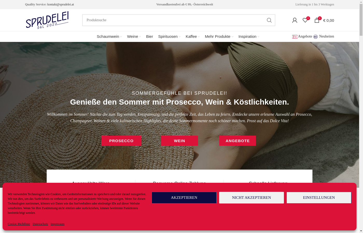 Online Shop für Prosecco, Amore und mehr.