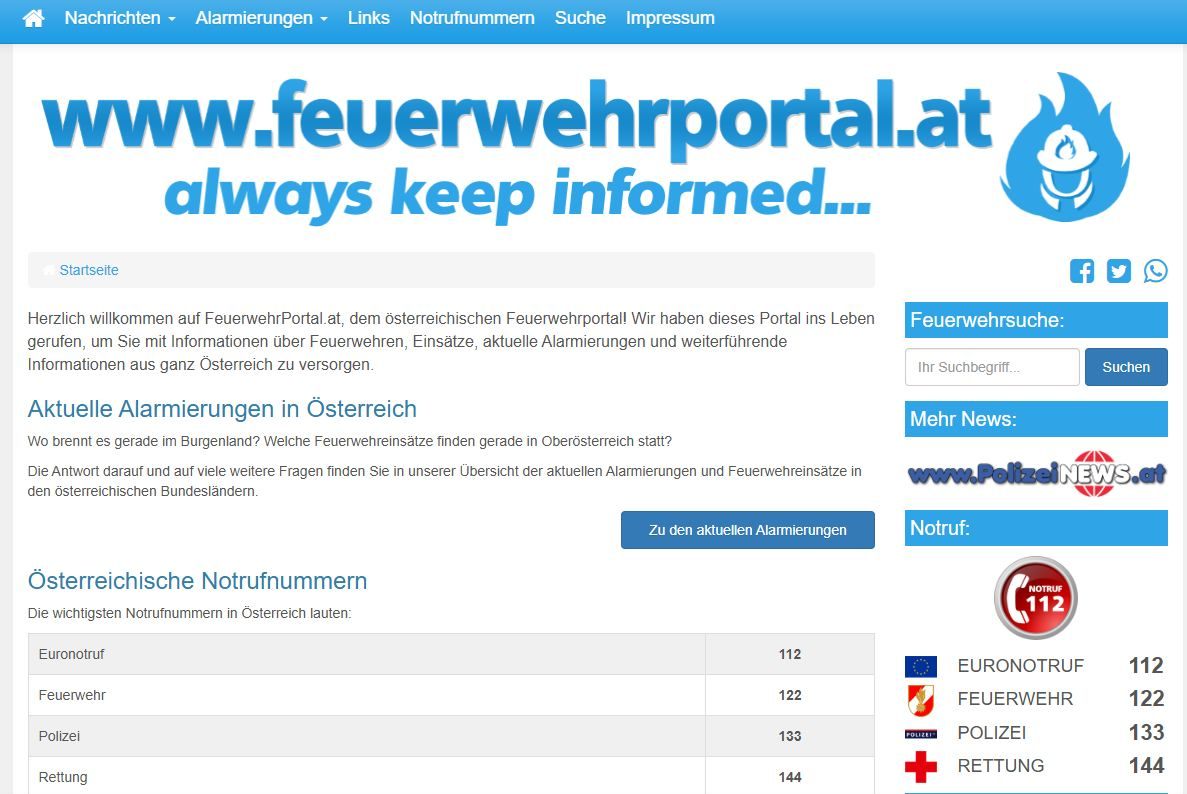 Verkaufe feuerwehrportal.at - insg. 2.700 Euro / letzte 24 Monate