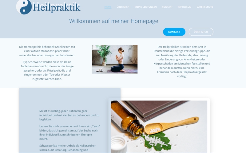 Schablone /Webseite Heilpraktier, Coaches, Seminare etc.