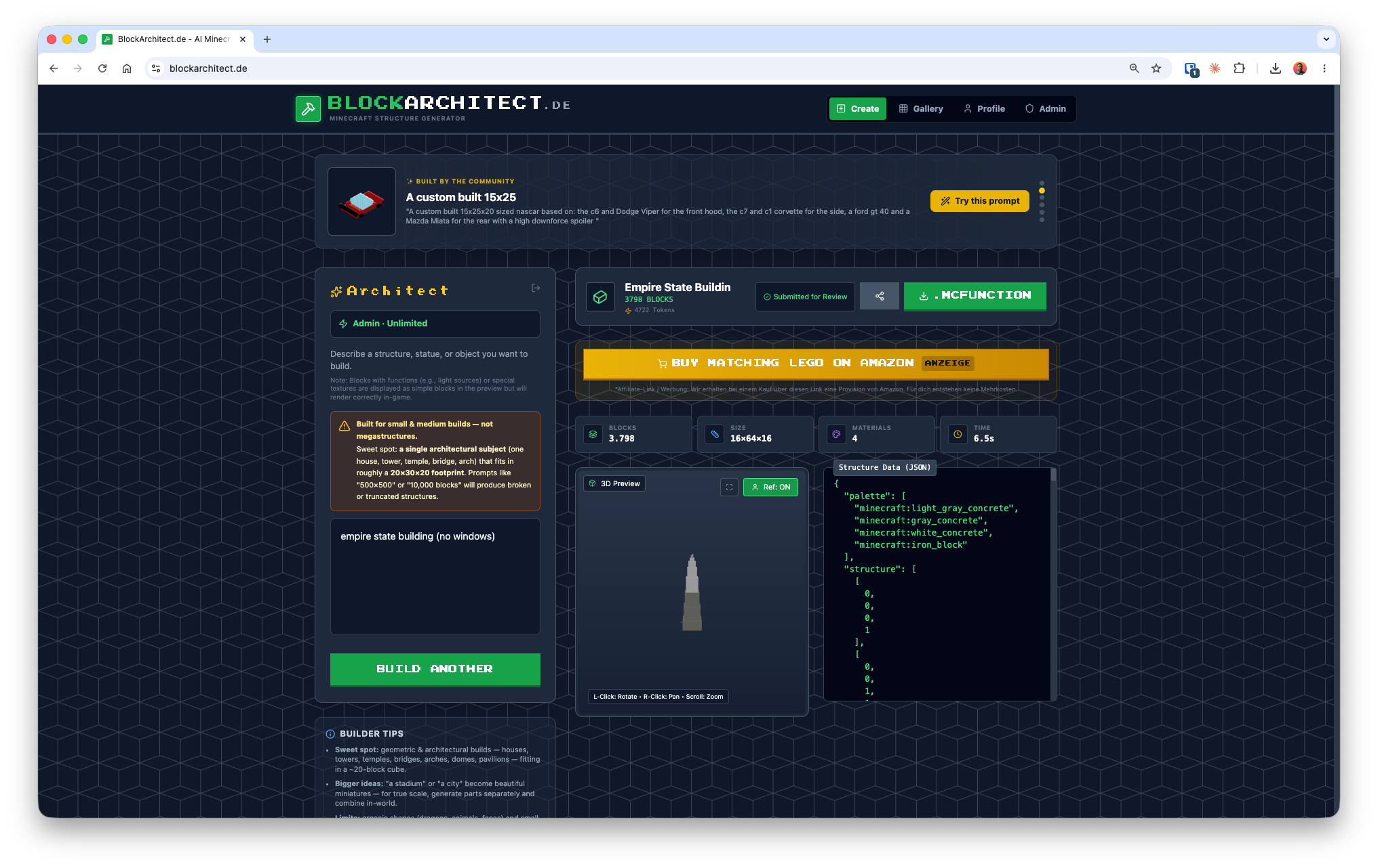   KI-Tool / Website zu verkaufen: BlockArchitect.de — Minecraft-Generator mit 350+ Nutzern