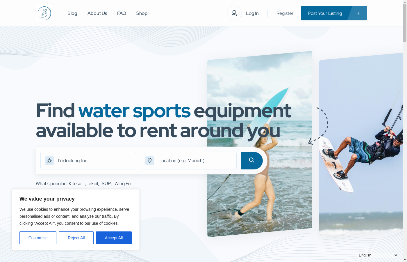 Wassersport Webseite zu verkaufen