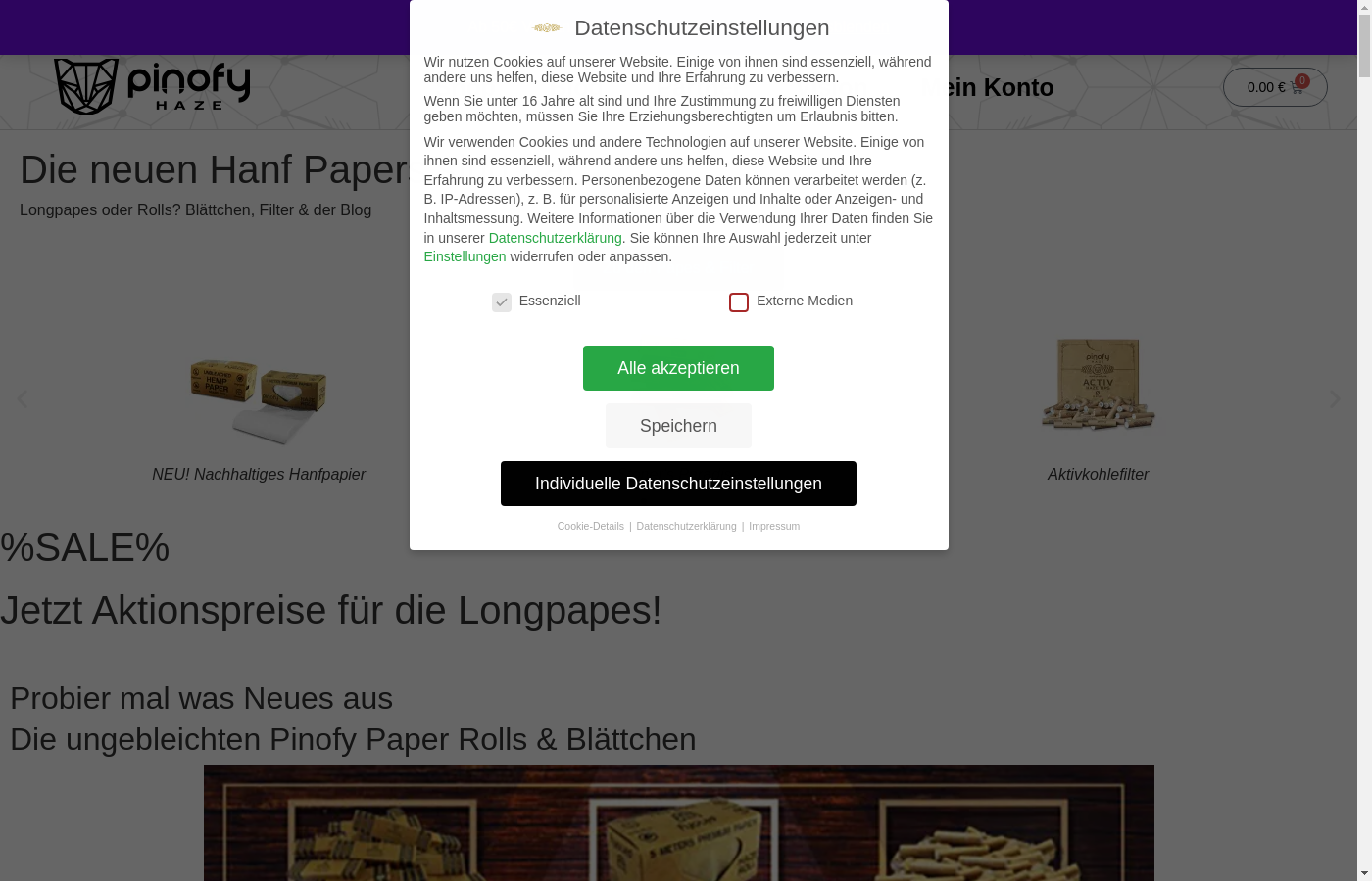 Multi Channel Onlineshop - Raucherbedarf - Mini Headshop